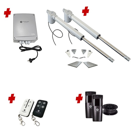 [V5-2D-P-I] Viper 5 Long Stroke ITALIAN Electric 24V Low Voltage Automatic Double Swing Driveway Gate Opener Kit ROBUST Heavy Duty Design for Trade Installers