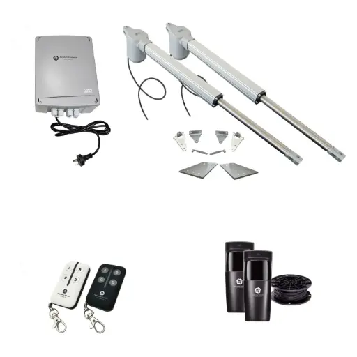 [V5-2D-P-I] Viper 5 Long Stroke ITALIAN Electric 24V Low Voltage Automatic Double Swing Driveway Gate Opener Kit ROBUST Heavy Duty Design for Trade Installers
