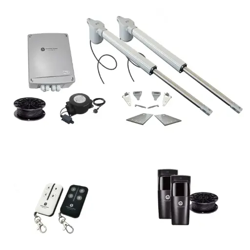 [V5-2D-E-I] Viper 5 Long Stroke ITALIAN Low Voltage 24V Automatic Double Swing Driveway Gate Opener 24 Volt Kit ROBUST Heavy Duty Design for Trade Installers