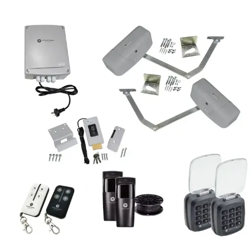 [RAPTOR-2D-P-AP] RAPTOR Extra Heavy Duty ITALIAN Electric 24V Low Voltage Automatic Double Swing Driveway Gate Opener Kit ROBUST Heavy Duty Design with TWO Keypads Entry Exit