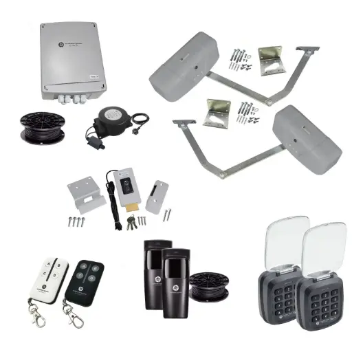 [RAPTOR-2D-E-AP] Raptor Automatic Dual Swing Driveway Gate Opener Kit - Italian, 24V Electric, Articulating Arm, with 2x Keypads + Electric Lock