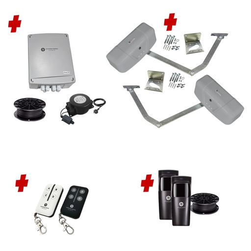 [RAPTOR-2D-E-I] RAPTOR Extra Heavy Duty ITALIAN Low Voltage 24V Automatic Double Swing Driveway Gate Opener 24 Volt Kit ROBUST Heavy Duty Design for Trade Installers