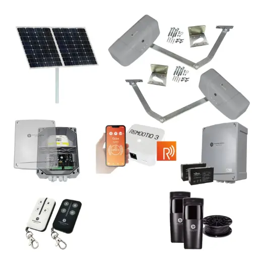 [RAPTOR-2D-SOLAR-R] Remootio RAPTOR Extra Heavy Duty ITALIAN Solar Powered Automatic Double Swing Driveway Gate Opener 24 Volt Kit ROBUST Heavy Duty Design