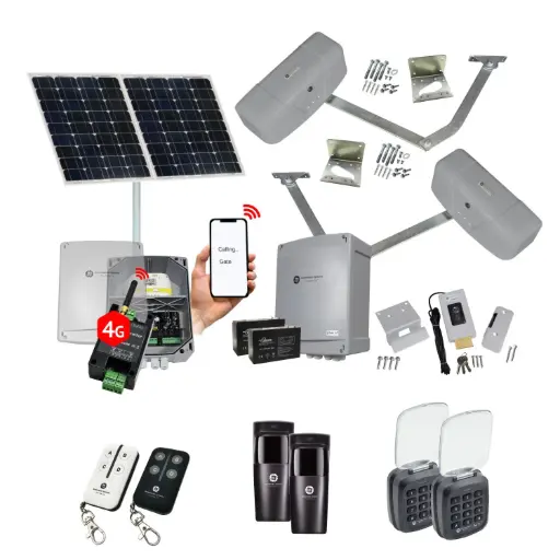 [RAPTOR-2D-SOLAR-AU] RAPTOR Extra Heavy Duty ITALIAN Solar Powered Automatic Double Swing Driveway Gate Opener 24 Volt Kit ROBUST Heavy Duty Design with Wifi Mobile App Control and Keypad Entry