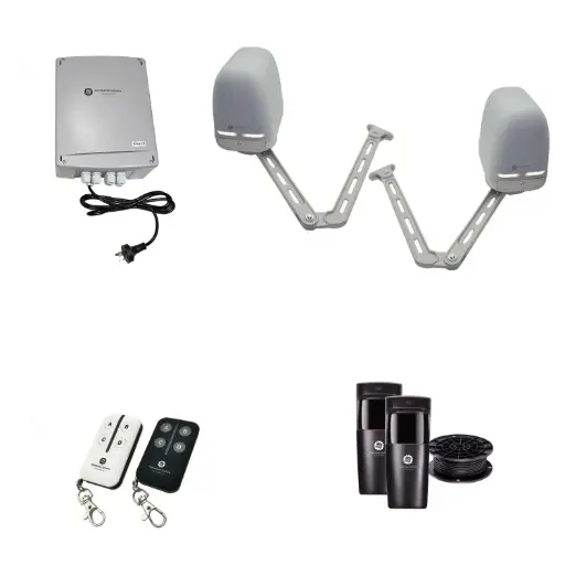 [APACHE-2D-P-I] Apache ARTICULATING Italian Electric 24V Low Voltage Automatic Double Swing Driveway Gate Opener Kit ROBUST Heavy Duty Design for Trade Installers
