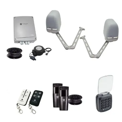 [APACHE-2D-E-AS] Apache ARTICULATING Italian Low Voltage 24V Automatic Double Swing Driveway Gate Opener 24 Volt Kit ROBUST Heavy Duty Design with Keypad Pin Code