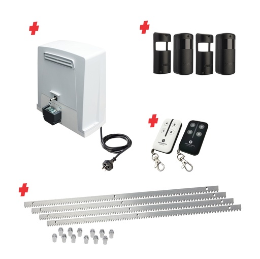 [BKV1500-P-CI-2] Super Duty COMMERCIAL GRADE Automatic Sliding Gate With BKV1500 Electric Sliding Gate Motor Kit (1500G/20M MAX)