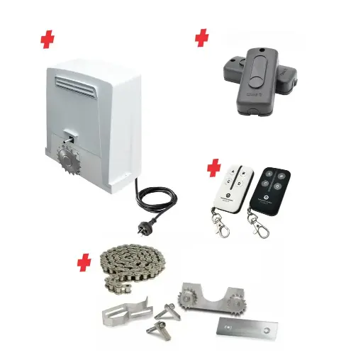 [BKV1500-CHAIN-P-CI-2] Chain Drive Super Duty COMMERCIAL GRADE Automatic Sliding Gate With BKV1500 Electric Sliding Gate Motor Kit (1500G/20M MAX)