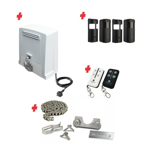 [BKV1500-CHAIN-P-CI-2] Chain Drive Super Duty COMMERCIAL GRADE Automatic Sliding Gate With BKV1500 Electric Sliding Gate Motor Kit (1500G/20M MAX)