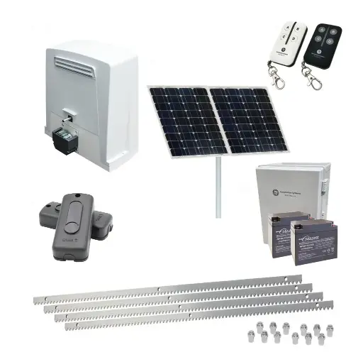 [BKV1500-SOLAR-CI-2] Super Duty COMMERCIAL GRADE Automatic Sliding Gate With BKV1500 Solar Powered Sliding Gate Motor Kit (1500KG/20M MAX)