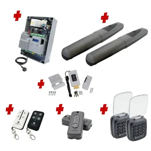 [AXO3-2D-ZLX24-P-AP] Double Swing Gate Automation Access Pro Kit Super Duty Linear Actuator with Limit Stops and Encoder Made in Italy