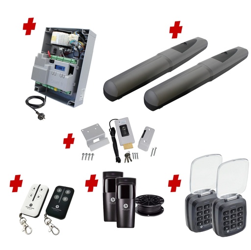 [AXO3-2D-ZLX24-P-AP] Double Swing Gate Automation Access Pro Kit Super Duty Linear Actuator with Limit Stops and Encoder Made in Italy