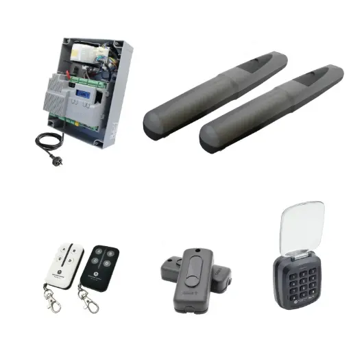 [AXO5-2D-ZLX24-P-AS] Double Swing Gate Automation Access Secure Kit Super Duty Linear Actuator with Limit Stops and Encoder Made in Italy
