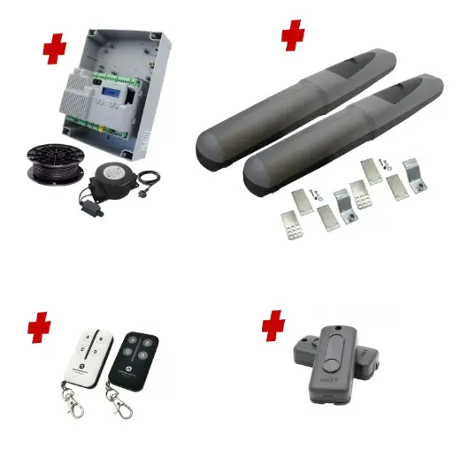 [AXO3-2D-ZLX24-E-I] Double Swing Gate Automation Installer and Trade Kit Super Duty Linear Actuator with Limit Stops and Encoder Made in Italy