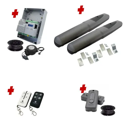 [AXO3-2D-ZLX24-E-I] Double Swing Gate Automation Installer and Trade Kit Super Duty Linear Actuator with Limit Stops and Encoder Made in Italy