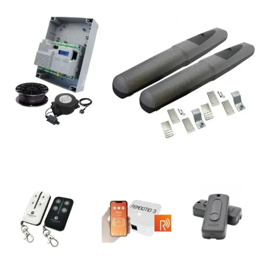 [AXO3-2D-ZLX24-E-R] Double Swing Gate Automation Remootio Kit Super Duty Linear Actuator with Limit Stops and Encoder Made in Italy