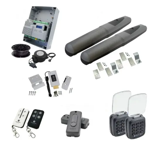 [AXO5-2D-ZLX24-E-AP] Double Swing Gate Automation Access Pro Kit Super Duty Linear Actuator with Limit Stops and Encoder Made in Italy 