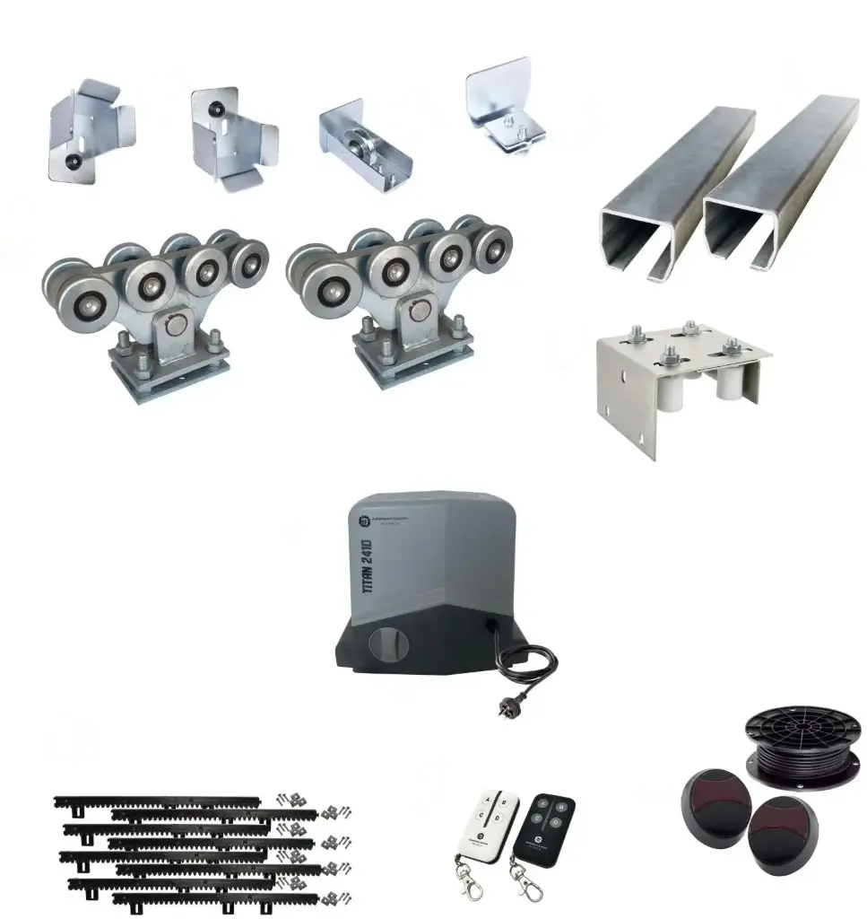 [CANTI-C8MN-TITAN2410-P-I] Complete Automatic Heavy Duty Cantilever System With Titan Electric Sliding Gate Motor Kit (Heavy Duty)