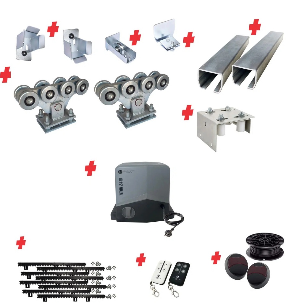 [CANTI-C8MN-TITAN2410-P-I] Complete Automatic Heavy Duty Cantilever System With Titan Electric Sliding Gate Motor Kit (Heavy Duty)