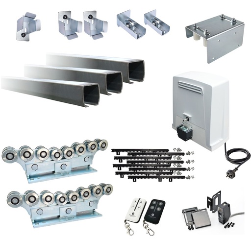 [CANTI-C16M-BKV1500-P-I] Complete COMMERCIAL GRADE Automatic Extra Heavy Duty Cantilever System With BKV1500 Electric Sliding Gate Motor Kit (Heavy Duty PLUS)
