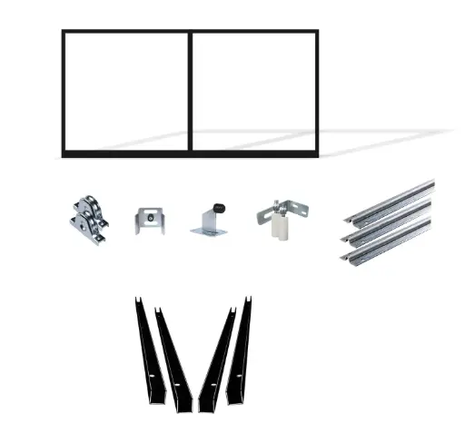[FRAME12-4600-INTCLAD x1+SLIDEHW] Up to 4200mm / 4.2m Opening (1200mm H) 4.6×1.2m Sliding Driveway Gate Package Cladding Gate Frame (Internal Cladding) (Satin Black Powder Coat)