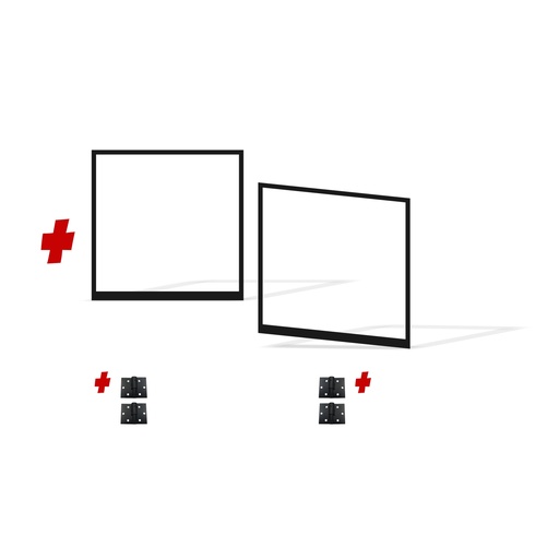 [FRAME18-2385-EXTCLAD x2+HINGES] 4800mm Double Swing Driveway Gates Opening (1800mm H) 4.8×1.8m Cladding Gate Frames (External Cladding) (Satin Black Powder Coat) 