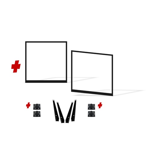 [FRAME18-2085-INTCLAD x2+HINGES] 4200mm Double Swing Driveway Gates Opening (1800mm H) 4.2×1.8m Internal Cladding Gate Frames + Hinges (Satin Black Powder Coat) 
