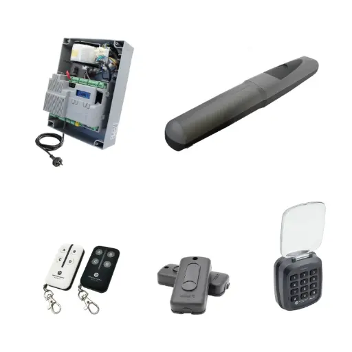 [AXO3-1S-ZLX24-P-AS] Single Swing Gate Automation Access Secure Kit Super Duty Linear Actuator 800KG with Limit Stops and Encoder Made in Italy