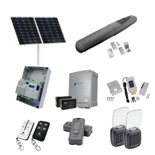 [AXO3-1S-ZLX24-SOLAR-AP] Solar Powered Single Swing Gate Automation Access Pro Kit Super Duty Linear Actuator 800KG with Limit Stops and Encoder Made in Italy
