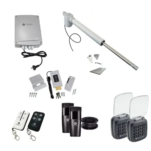 [V5-1S-P-AP] Viper 5 Long Stroke ITALIAN Electric 24V Low Voltage Automatic Swing Driveway Gate Opener Kit ROBUST Heavy Duty Design with TWO Keypads Entry Exit
