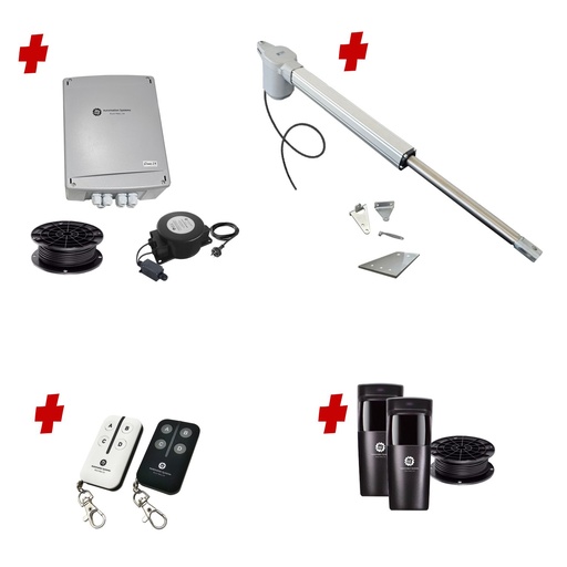 [V5-1S-E-I] Viper 5 Long Stroke ITALIAN Low Voltage 24V Automatic Swing Driveway Gate Opener 24 Volt Kit ROBUST Heavy Duty Design for Trade Installers