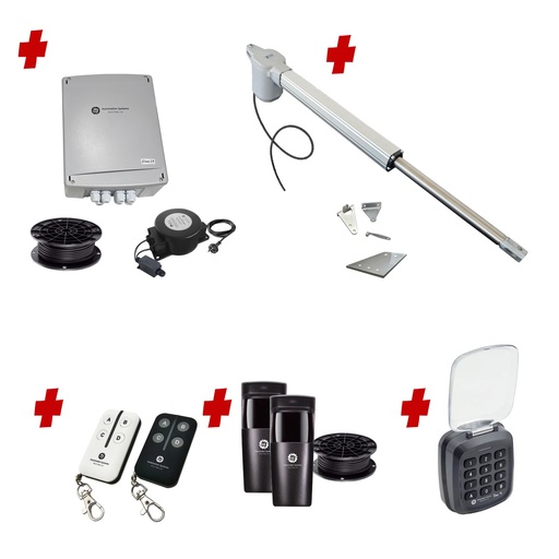 [V5-1S-E-AS] Viper 5 Long Stroke ITALIAN Low Voltage 24V Automatic Swing Driveway Gate Opener 24 Volt Kit ROBUST Heavy Duty Design with Keypad Pin Code