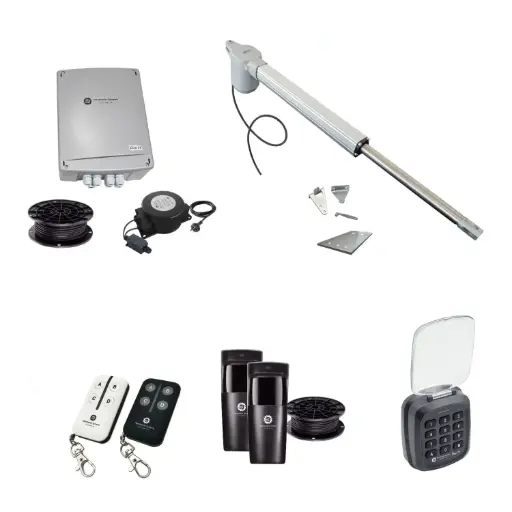 [V5-1S-E-AS] Viper 5 Long Stroke ITALIAN Low Voltage 24V Automatic Swing Driveway Gate Opener 24 Volt Kit ROBUST Heavy Duty Design with Keypad Pin Code