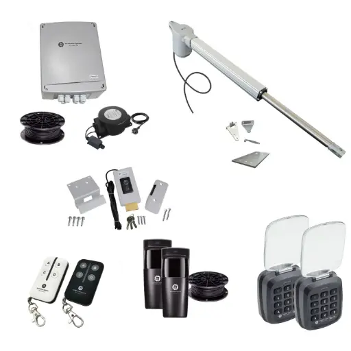 [V5-1S-E-AP] Viper 5 Long Stroke ITALIAN Low Voltage 24V Automatic Swing Driveway Gate Opener 24 Volt Kit ROBUST Heavy Duty Design with TWO Keypads Entry Exit