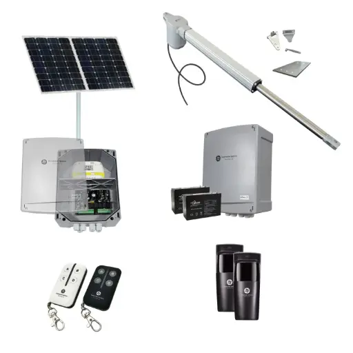 [V5-1S-SOLAR-I] Viper 5 Long Stroke ITALIAN Solar Powered Automatic Swing Driveway Gate Opener 24 Volt Kit ROBUST Heavy Duty Design for Trade Installers