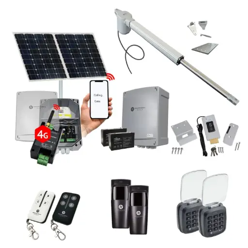[V5-1S-SOLAR-AU] Viper 5 Long Stroke ITALIAN Solar Powered Automatic Swing Driveway Gate Opener 24 Volt Kit ROBUST Heavy Duty Design with Wifi Mobile App Control and Keypad Entry Exit