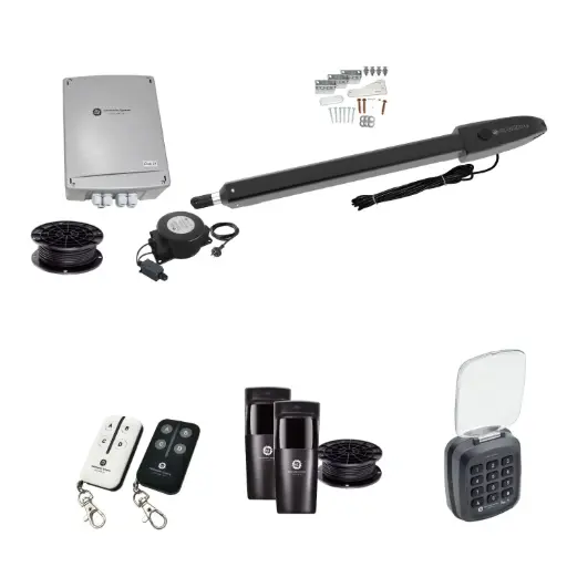 [ORION-LS-1S-E-AS] Orion LS Low Voltage 24V Automatic Swing Driveway Gate Opener 24 Volt Kit Slimline Compact Design with Keypad Pin Code