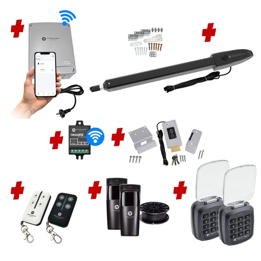 [ORION-LS-1S-P-AU] Orion LS Electric 24V Low Voltage Automatic Swing Driveway Gate Opener Kit Slimline Compact Design with Wifi Mobile App Control and Keypad Entry Exit