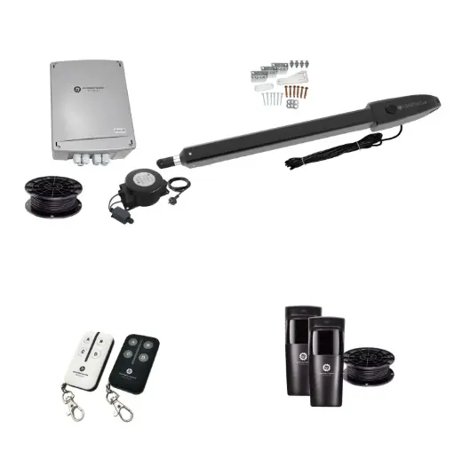 [ORION-LS-1S-E-I] Orion LS Automatic Single Swing Driveway Gate Opener Kit - 24V Electric, Linear Actuator, Long Stroke, with Safety Photocells