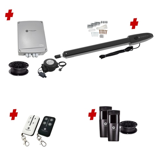 [ORION-LS-1S-E-I] Orion LS Low Voltage 24V Automatic Swing Driveway Gate Opener 24 Volt Kit Slimline Compact Design for  Trade Installers