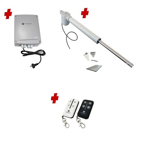 [V5-1S-P-BK] Viper 5 Long Stroke ITALIAN Electric 24V Low Voltage Automatic Swing Driveway Gate Opener Kit ROBUST Heavy Duty Design BASE KIT