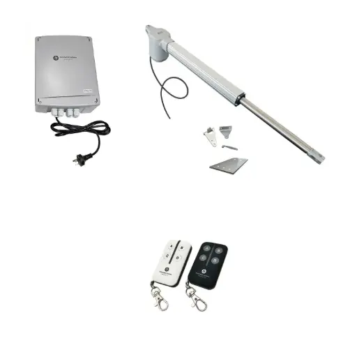 [V5-1S-P-BK] Viper 5 Long Stroke ITALIAN Electric 24V Low Voltage Automatic Swing Driveway Gate Opener Kit ROBUST Heavy Duty Design BASE KIT