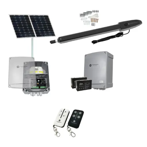 [ORION-LS-1S-SOLAR-BK] Orion LS Solar Powered Automatic Swing Driveway Gate Opener 24 Volt Kit Slimline Compact Design BASE KIT