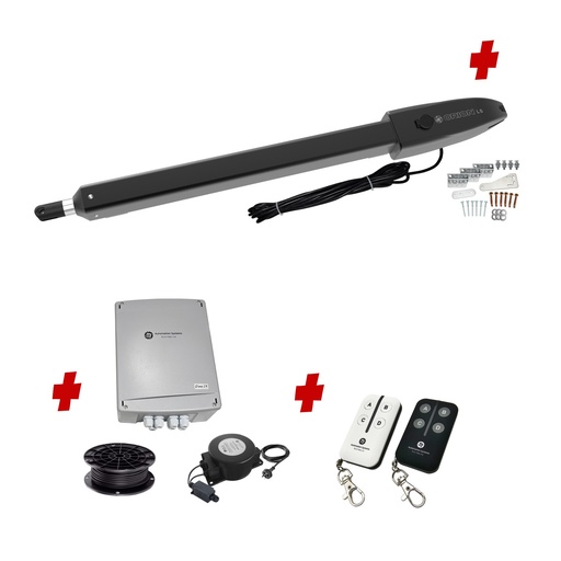 [ORION-LS-1S-E-BK] Orion LS Low Voltage 24V Automatic Swing Driveway Gate Opener 24 Volt Kit Slimline Compact Design BASE KIT