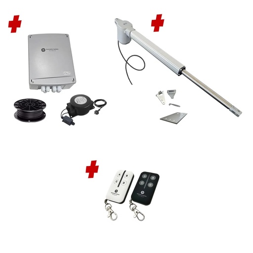 [V5-1S-E-BK] Viper 5 Long Stroke ITALIAN Low Voltage 24V Automatic Swing Driveway Gate Opener 24 Volt Kit ROBUST Heavy Duty Design BASE KIT