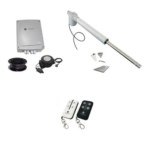 [V5-1S-E-BK] Viper 5 Long Stroke ITALIAN Low Voltage 24V Automatic Swing Driveway Gate Opener 24 Volt Kit ROBUST Heavy Duty Design BASE KIT