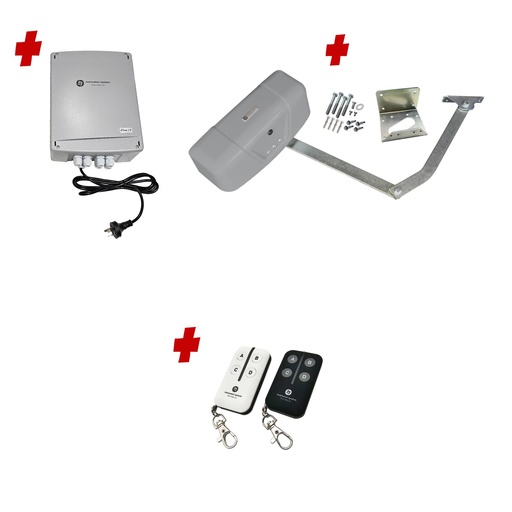 [RAPTOR-1S-P-BK] RAPTOR Extra Heavy Duty ITALIAN Electric 24V Low Voltage Automatic Swing Driveway Gate Opener Kit ROBUST Heavy Duty Design BASE KIT