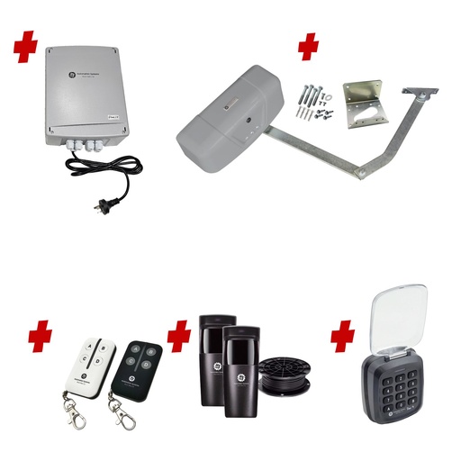 [RAPTOR-1S-P-AS] RAPTOR Extra Heavy Duty ITALIAN Electric 24V Low Voltage Automatic Swing Driveway Gate Opener Kit ROBUST Heavy Duty Design with Keypad Pin Code