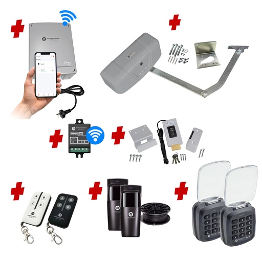 [RAPTOR-1S-P-AU] RAPTOR Extra Heavy Duty ITALIAN Electric 24V Low Voltage Automatic Swing Driveway Gate Opener Kit ROBUST Heavy Duty Design with Wifi Mobile App Control and Keypad Entry Exit