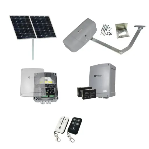 [RAPTOR-1S-SOLAR-BK] RAPTOR Extra Heavy Duty ITALIAN Solar Powered Automatic Swing Driveway Gate Opener 24 Volt Kit ROBUST Heavy Duty Design BASE KIT